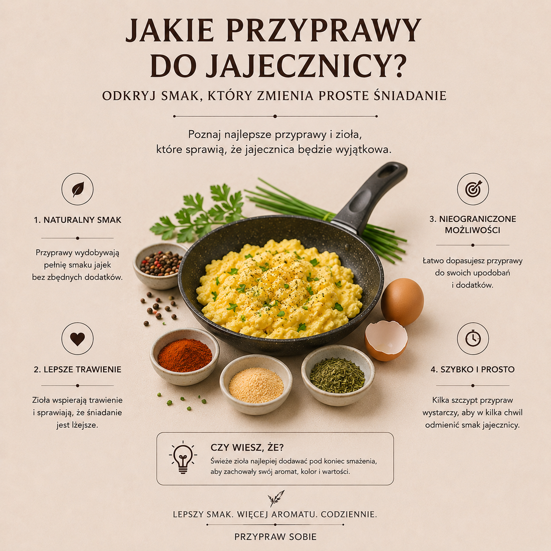 Jakie przyprawy do jajecznicy? Poznaj najlepsze dodatki, które odmienią jej smak